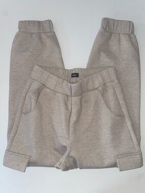 Express Neutral Tan Elastic Waist Jogger Pants